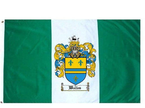 Walles family crest coat of arms flag