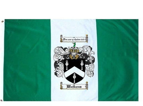 Watkens family crest coat of arms flag