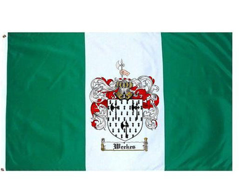 Weekes family crest coat of arms flag