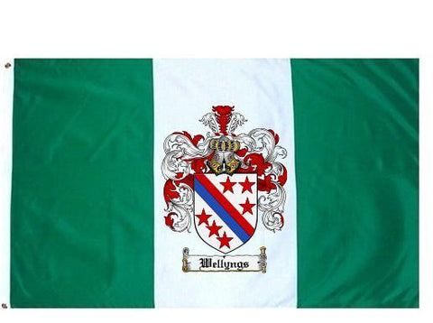 Wellyngs family crest coat of arms flag