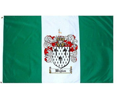 Weykes family crest coat of arms flag