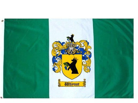 Whynot family crest coat of arms flag