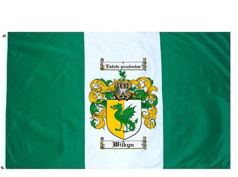 Wilkyn family crest coat of arms flag