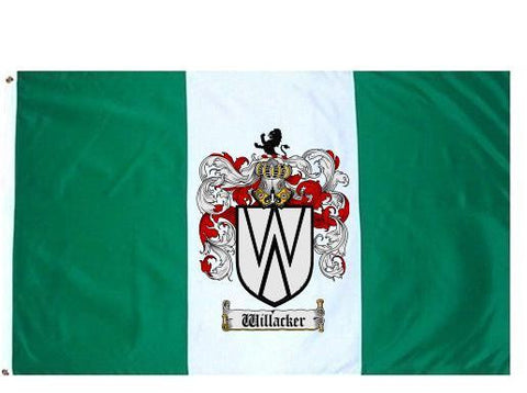 Willacker family crest coat of arms flag