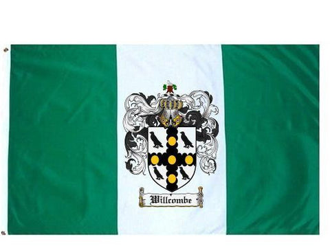 Willcombe family crest coat of arms flag