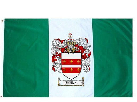 Willes family crest coat of arms flag