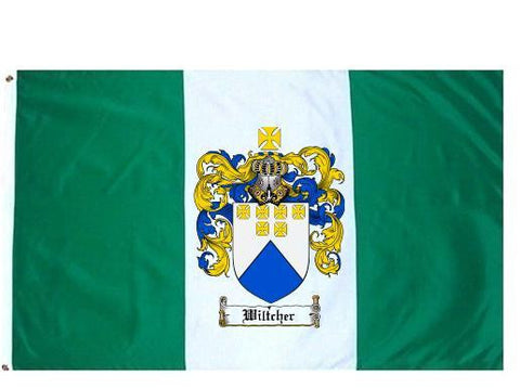 Wiltcher family crest coat of arms flag