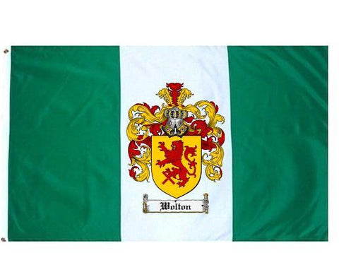 Wolton family crest coat of arms flag