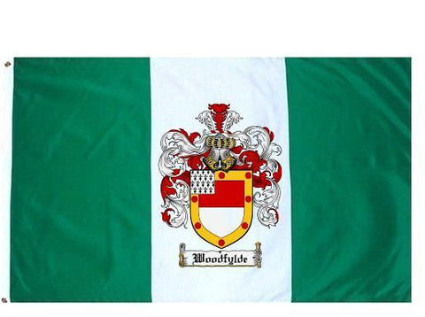 Woodfylde family crest coat of arms flag