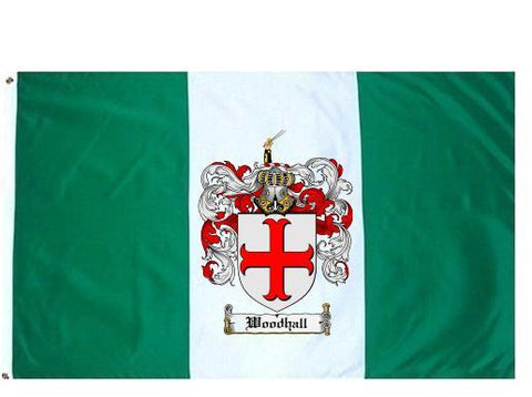 Woodhall family crest coat of arms flag