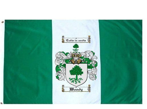Woody family crest coat of arms flag