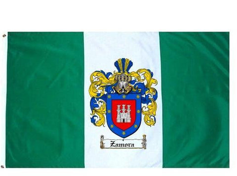 Zamora family crest coat of arms flag