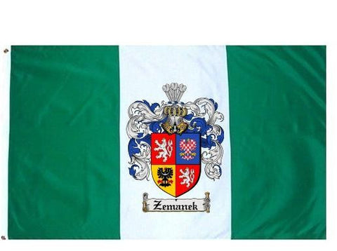 Zemanek family crest coat of arms flag