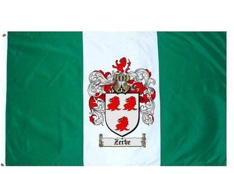 Zerbe family crest coat of arms flag