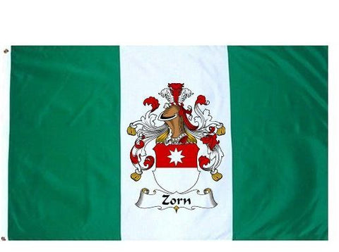 Zorn family crest coat of arms flag